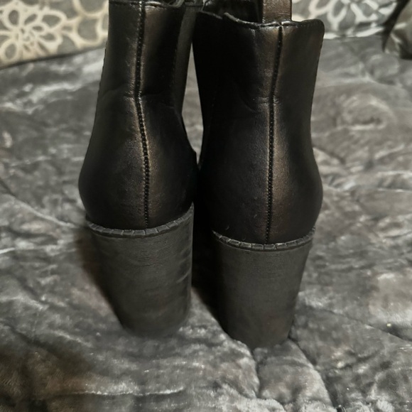 Black Chunky Heel Bootie - Picture 4 of 5